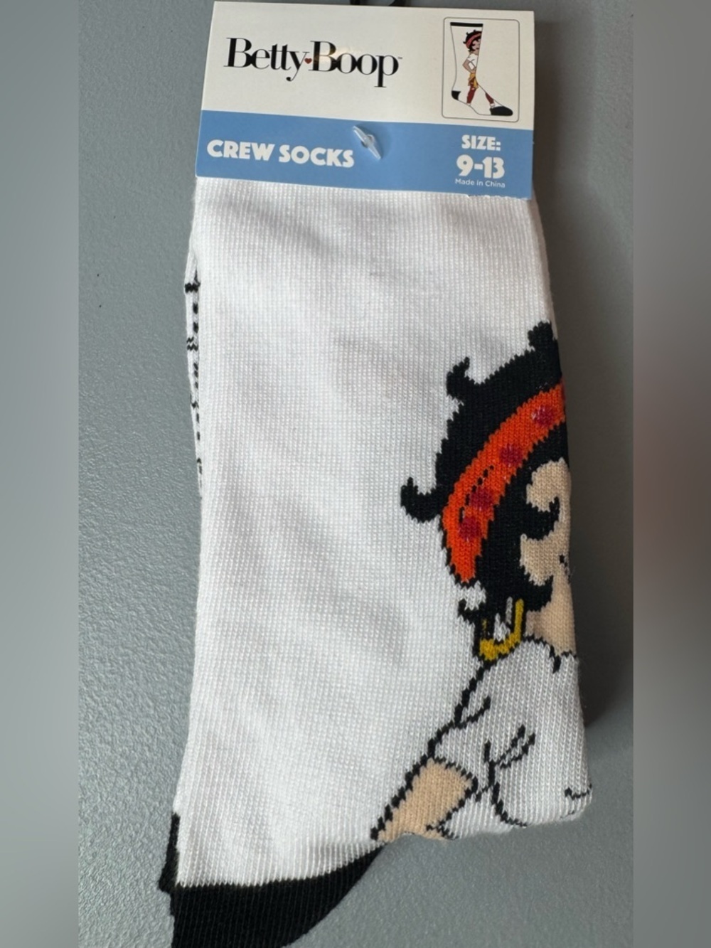 Betty Boop Crew socks with character Accent novelty nostalgic fun pop culture